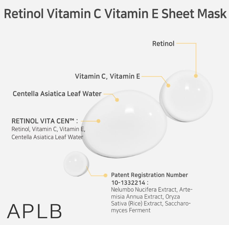 APLB Retinol Vitamin C Vitamin E Sheet Mask