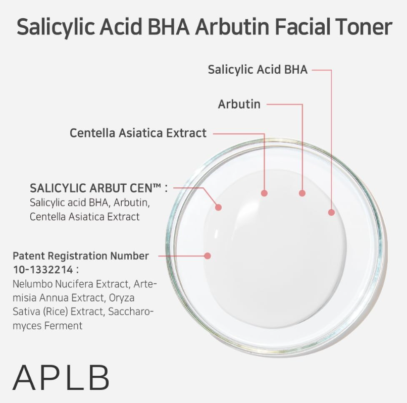 APLB Salicylic Acid BHA Arbutin Facial Toner