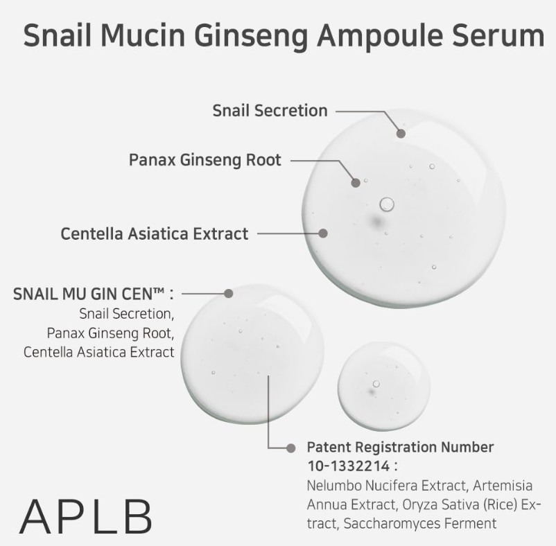 APLB Snail Mucin Ginseng Ampoule Serum