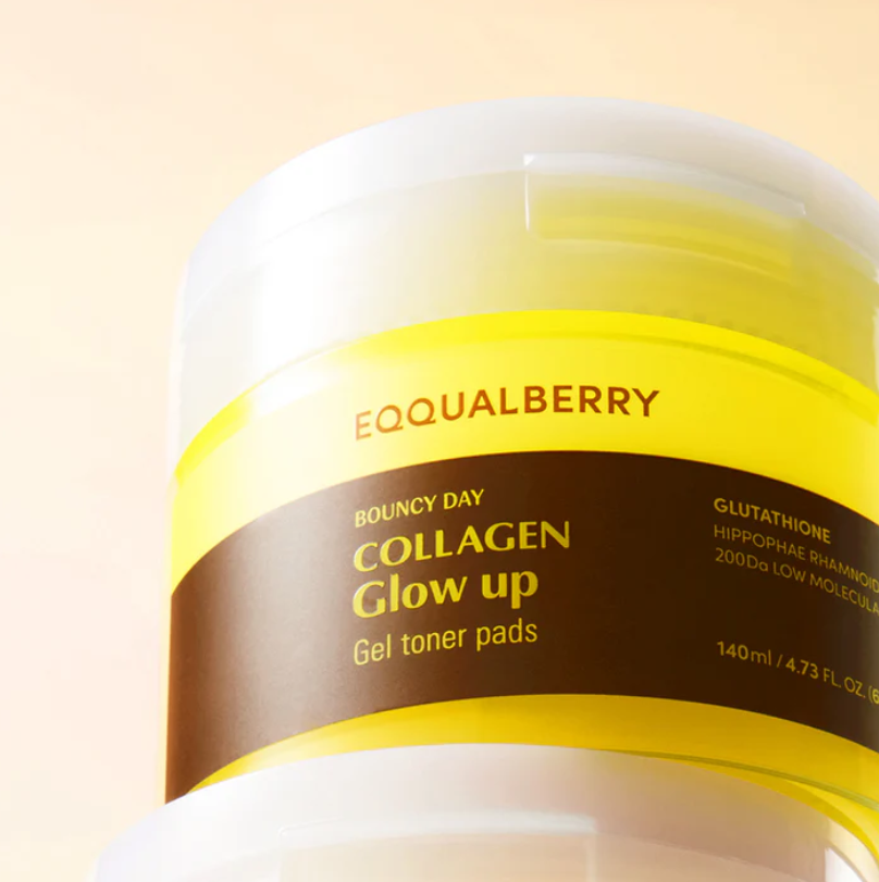Eqqualberry Collagen Glow Up Gel Toner Pad 60 Sheets'