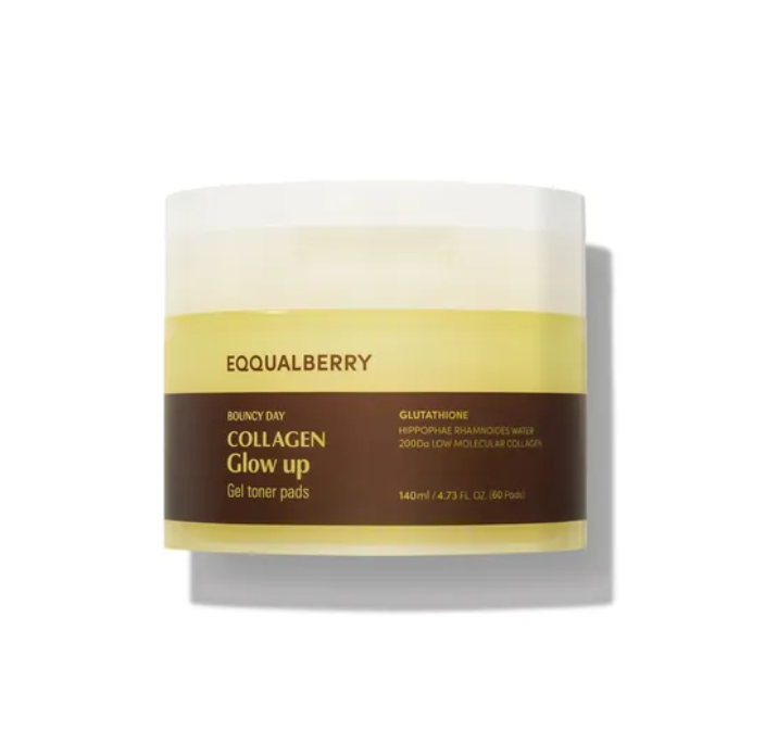 Eqqualberry Collagen Glow Up Gel Toner Pad 60 Sheets'