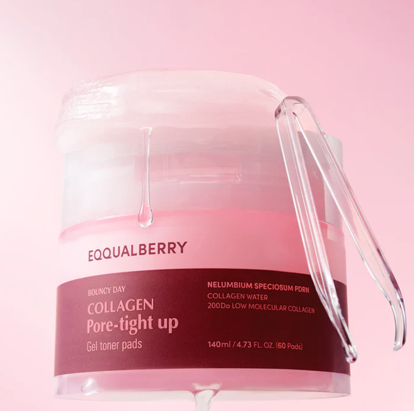 Eqqualberry Collagen Pore Tight Up Gel Toner Pad 60 Sheets'