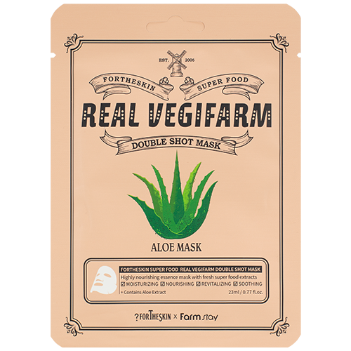 FORTHESKIN SUPER FOOD REAL VEGIFARM DOUBLE SHOT MASK-Aloe