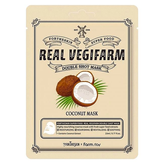 FORTHESKIN SUPER FOOD REAL VEGIFARM DOUBLE SHOT MASK-Coconut