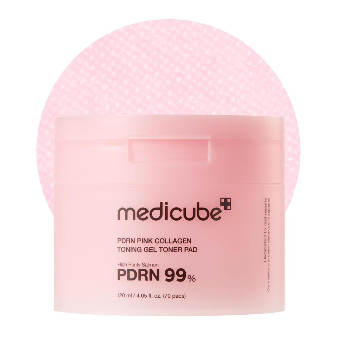 MediCube PDRN Pink Collagen Toning Gel Toner Pad 70pcs 120ml