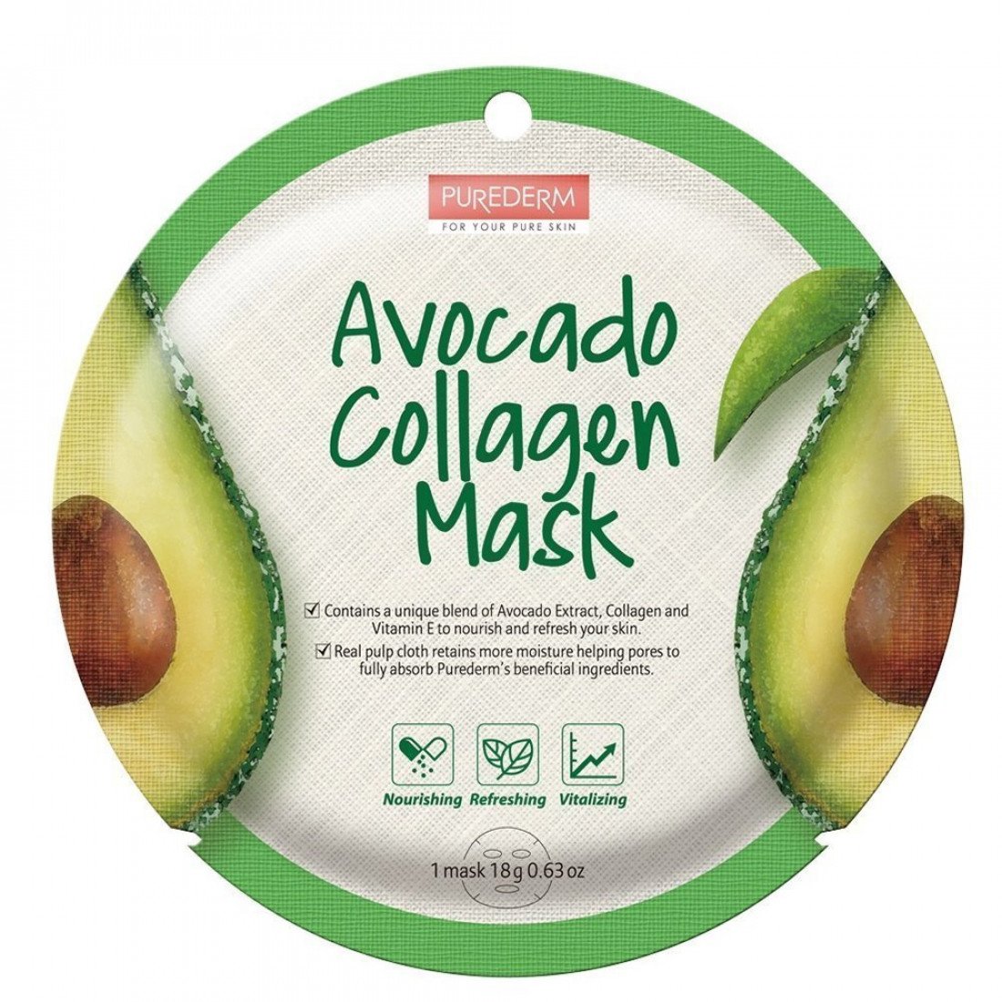 PUREDERM Avocado Collagen Mask