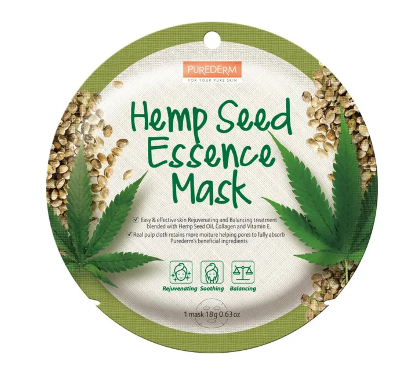 PUREDERM Hemp Seed Essence Mask