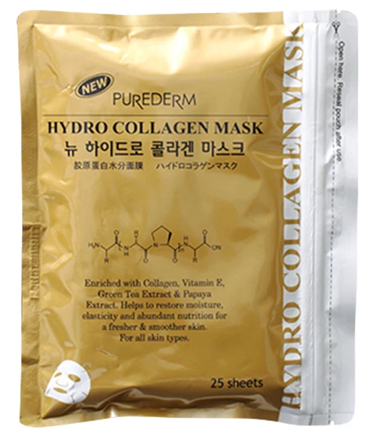 PUREDERM Hydro Collagen Mask Gold 25pcs