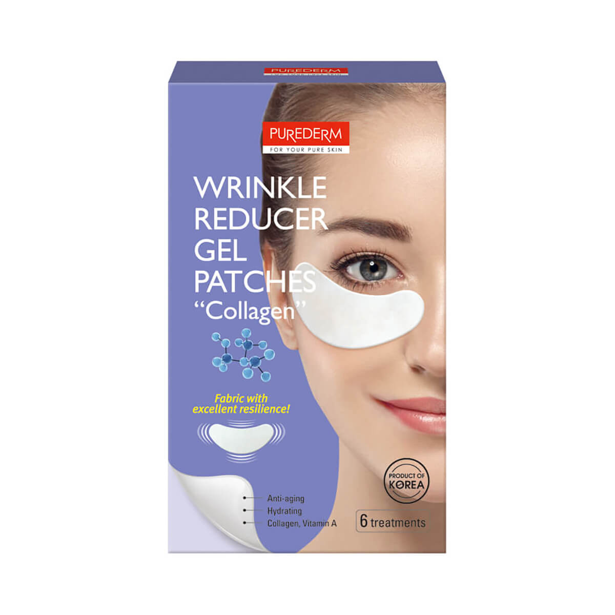 PUREDERM Wrinkle Reducer Gel patches COLLAGEN, 6 pcs