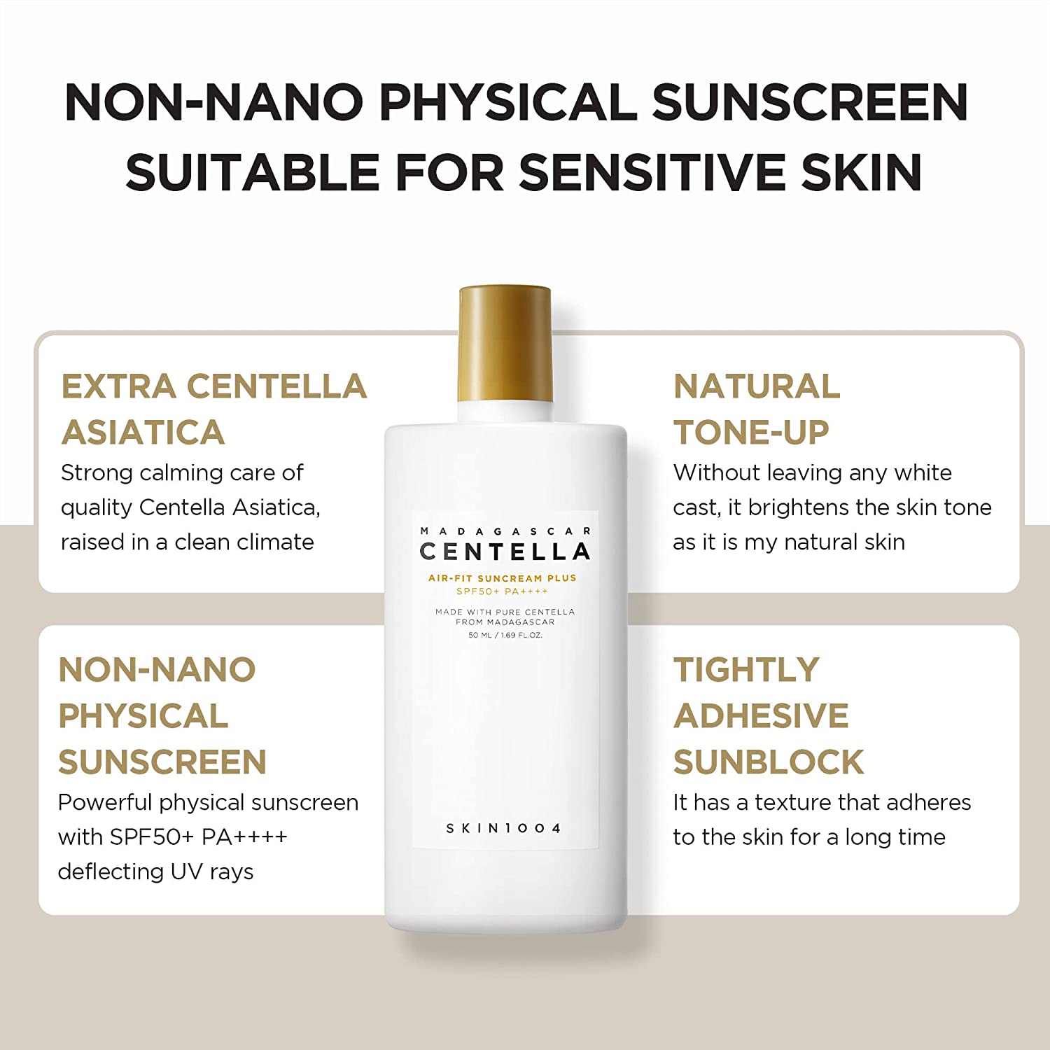 Skin1004 Madagascar Centella Air-Fit Suncream Plus 50ml (SPF 50)'