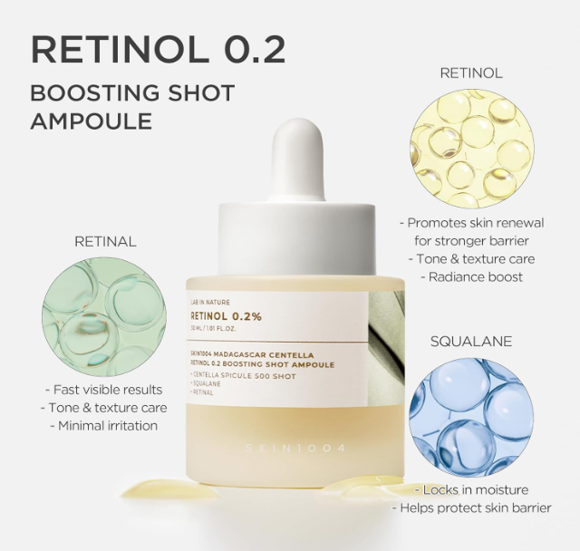 Skin1004 Madagascar Centella Retinol 0.2% Boosting Shot Ampoule 30 ml